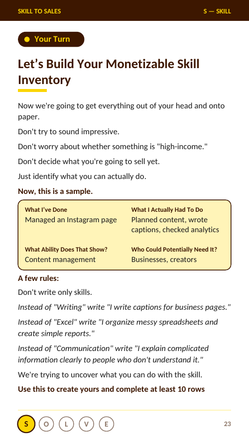 Skill To Sales guide page